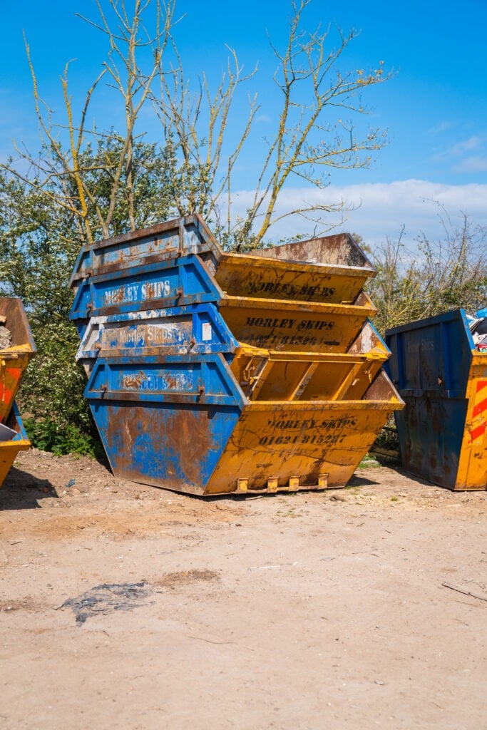 Stacked skips for the What Size Skip Should I Hire For A Loft Renovation? Blog from Morley Skips